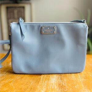 Kate Spade Light Powder Blue Nylon Crossbody Purse/Bag